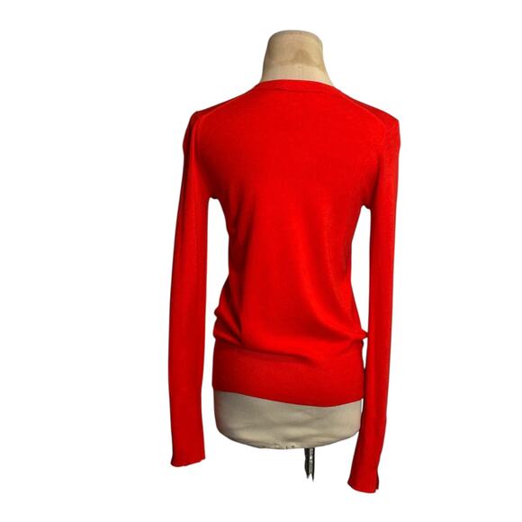 Zara bright red crew neck long sleeves sweater size Small - Picture 2 of 13